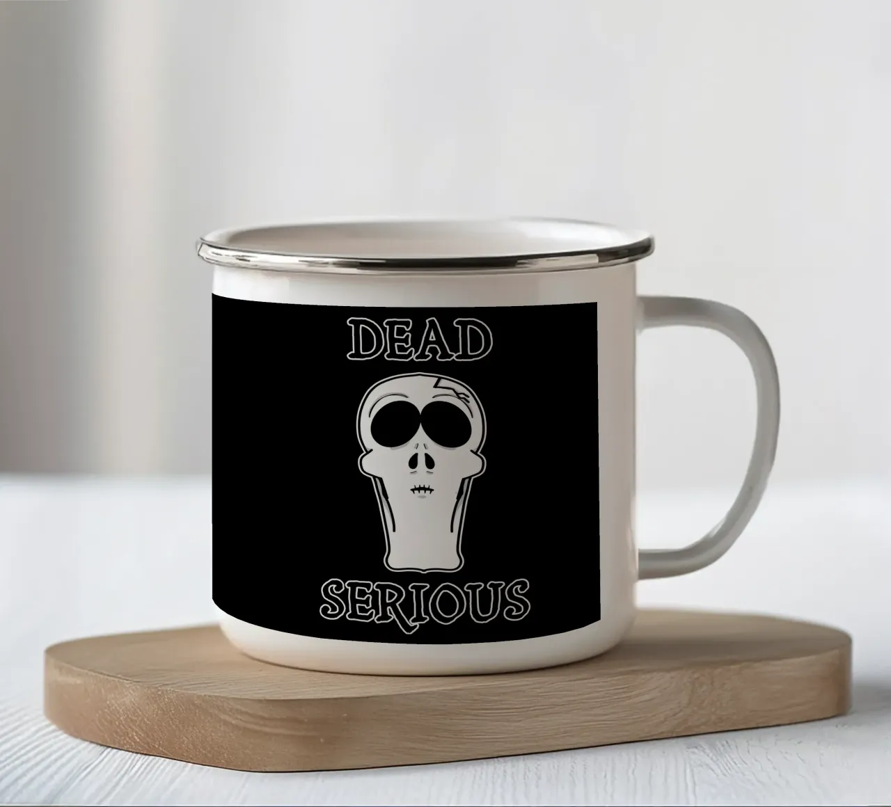 Divertente Teschio Morte Morto Grave Umorismo Oscuro Goth Design tazza in smalto da sillyindustries