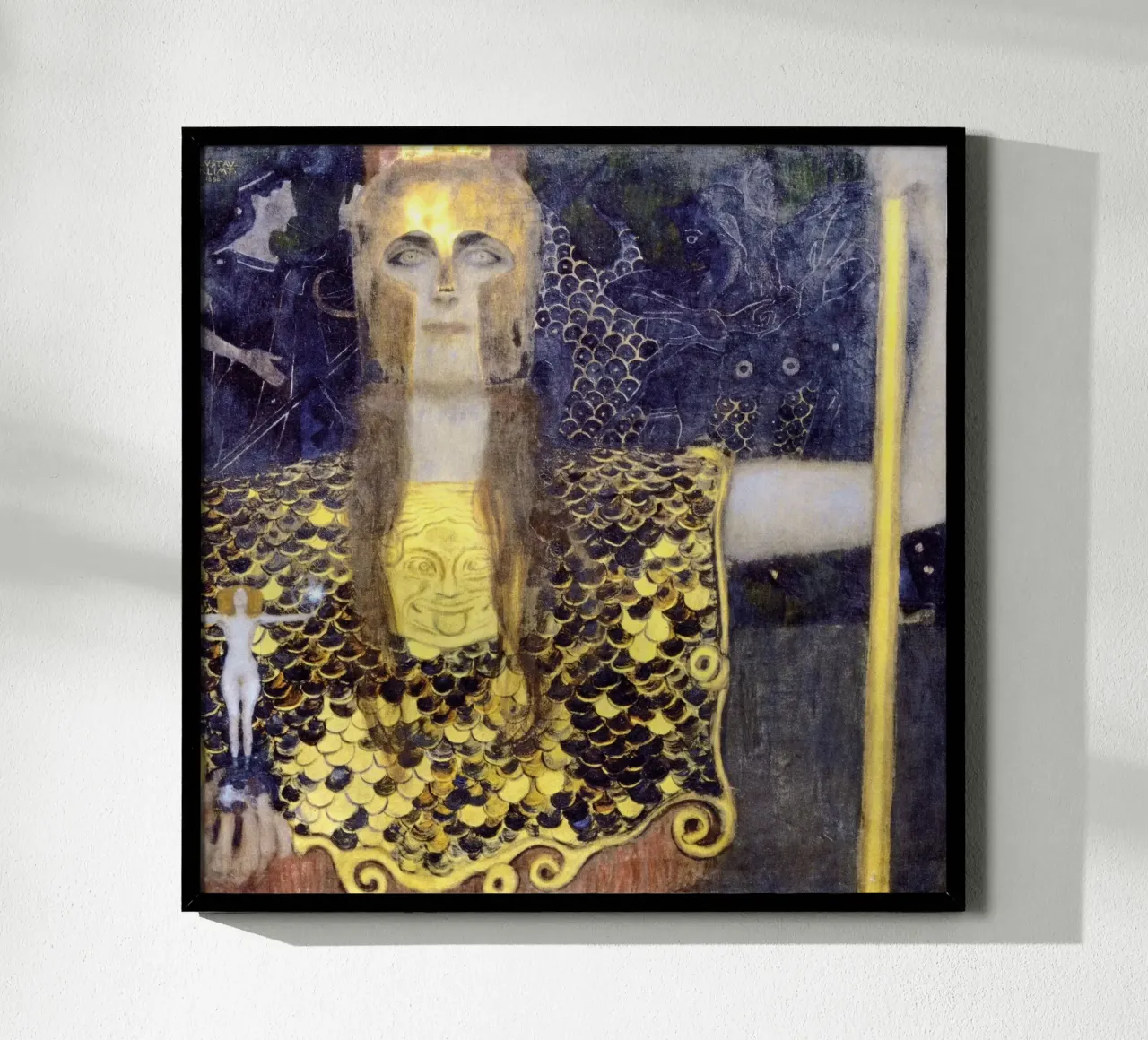 Pallade Atena di Gustav Klimt (1898) poster con telaio in legno da Gustav Klimt ART Prints