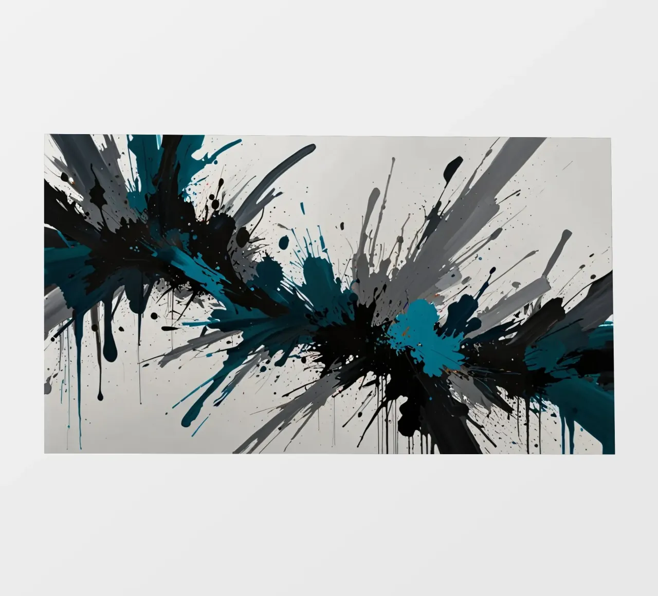 Dynamic abstract artwork featuring bold splashes of teal, photo wallpaper by DesignDoodle