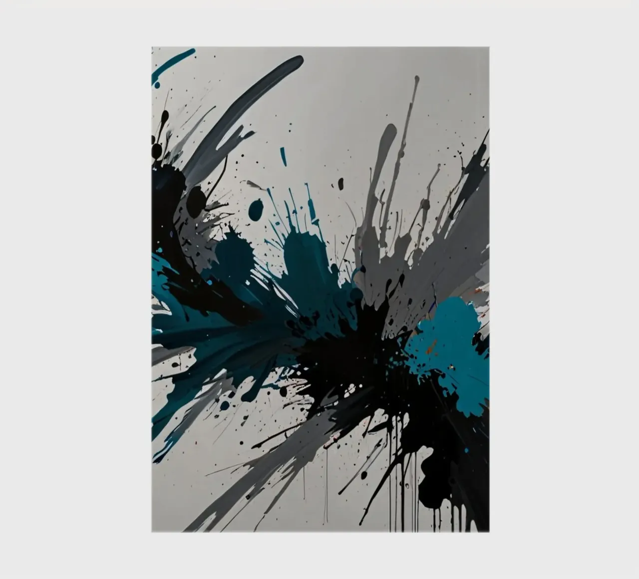 Dynamic abstract artwork featuring bold splashes of teal, notebook by DesignDoodle