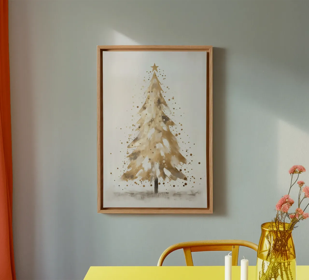 Albero di Natale tela con Cornice a cassetta da Imagine