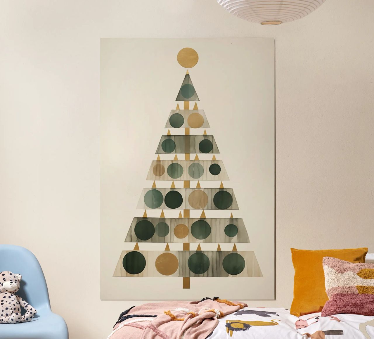 Kerstboom poster met houten frame van Imagine