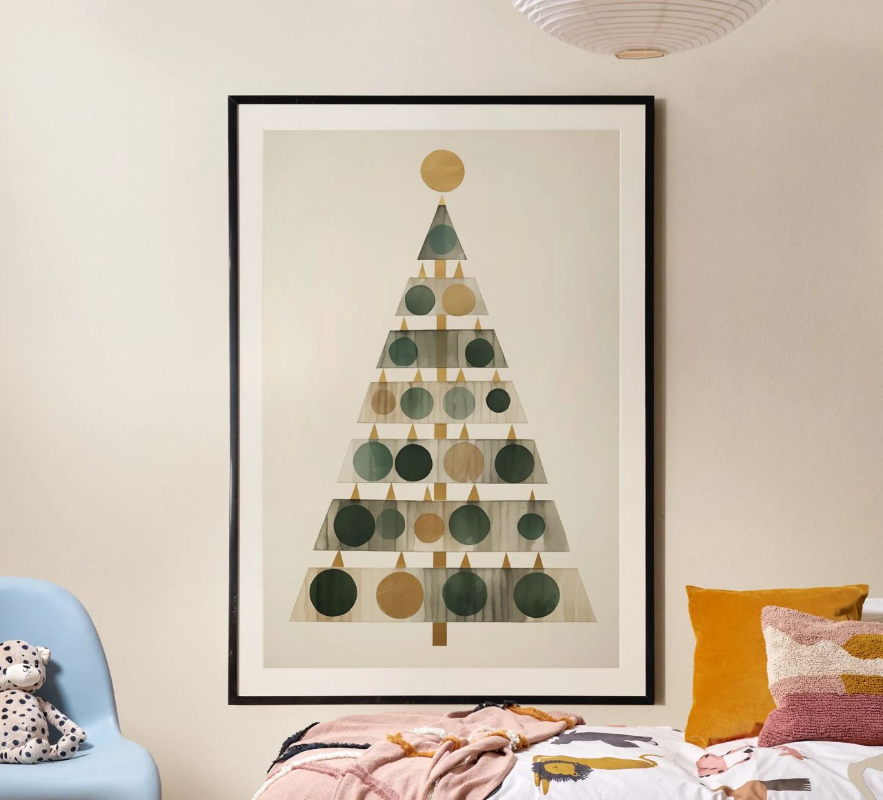 Kerstboom poster met houten frame van Imagine