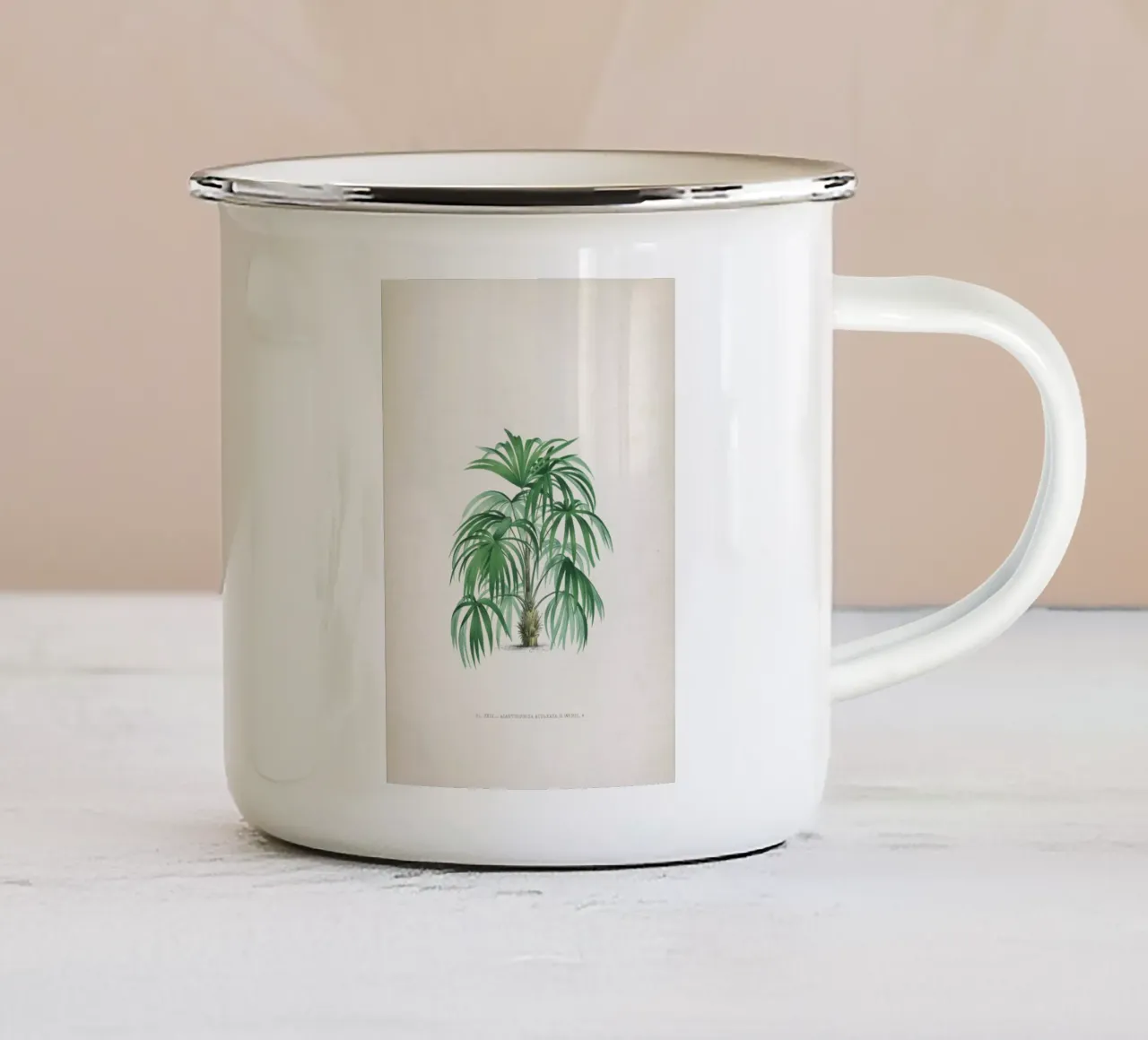 Vintage Kerchove 4 Les Palmiers 24 tazza in smalto da Vintage Print Collection