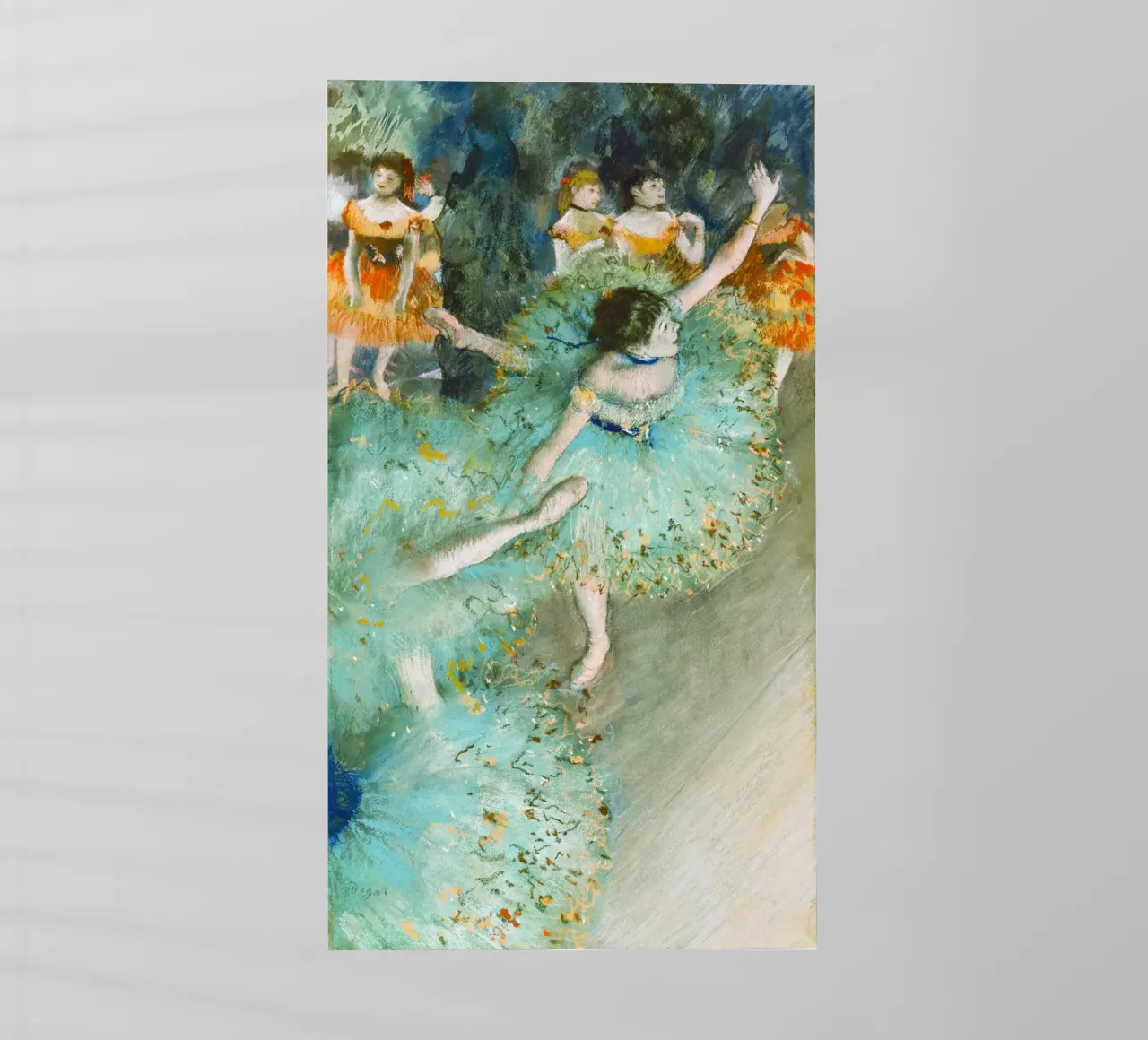 Ballerina ondeggiante di Edgar Degas (Ballerina in verde) pellicola backlit da Venus Art