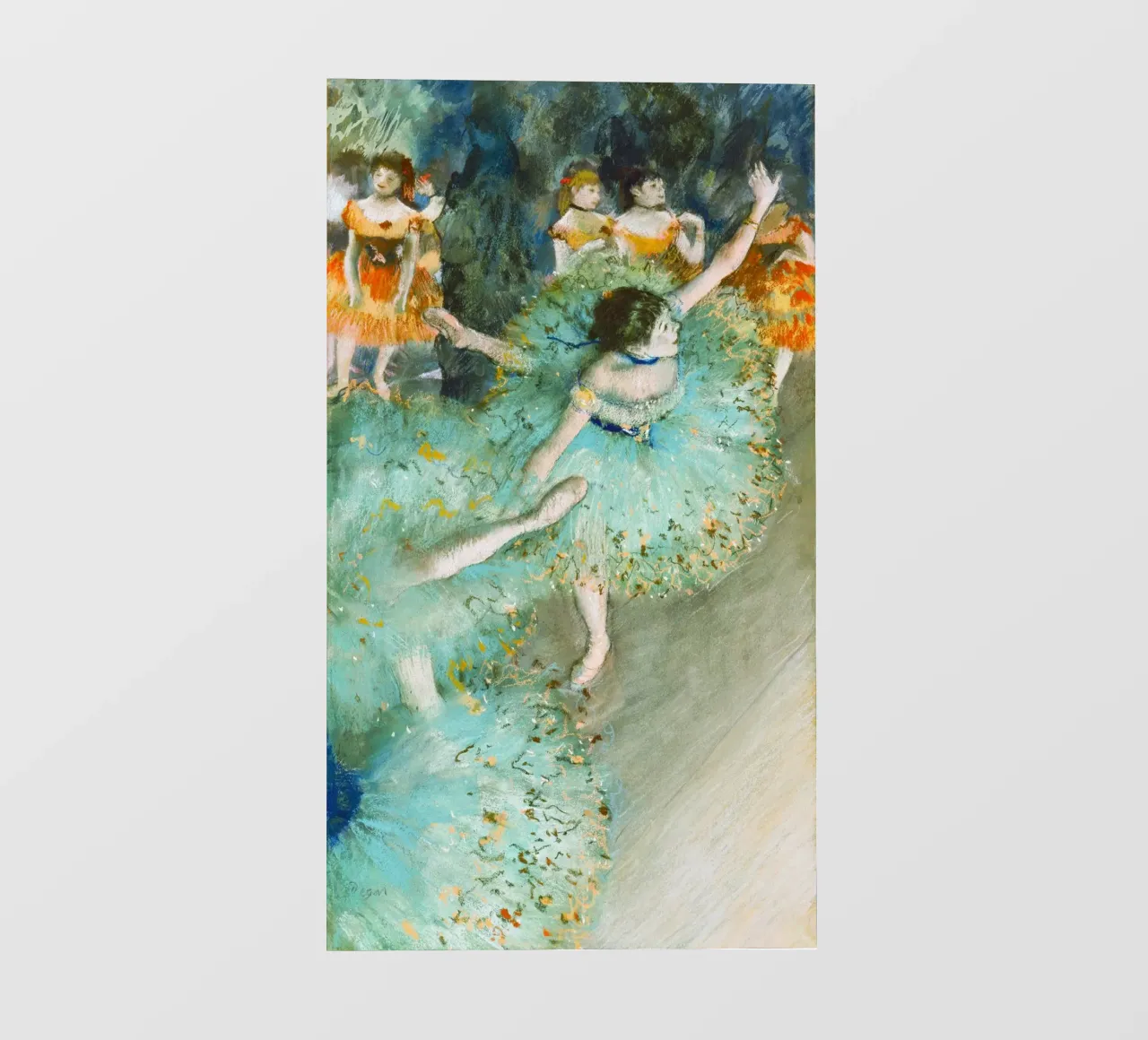 Ballerina ondeggiante di Edgar Degas (Ballerina in verde) pellicola backlit da Venus Art