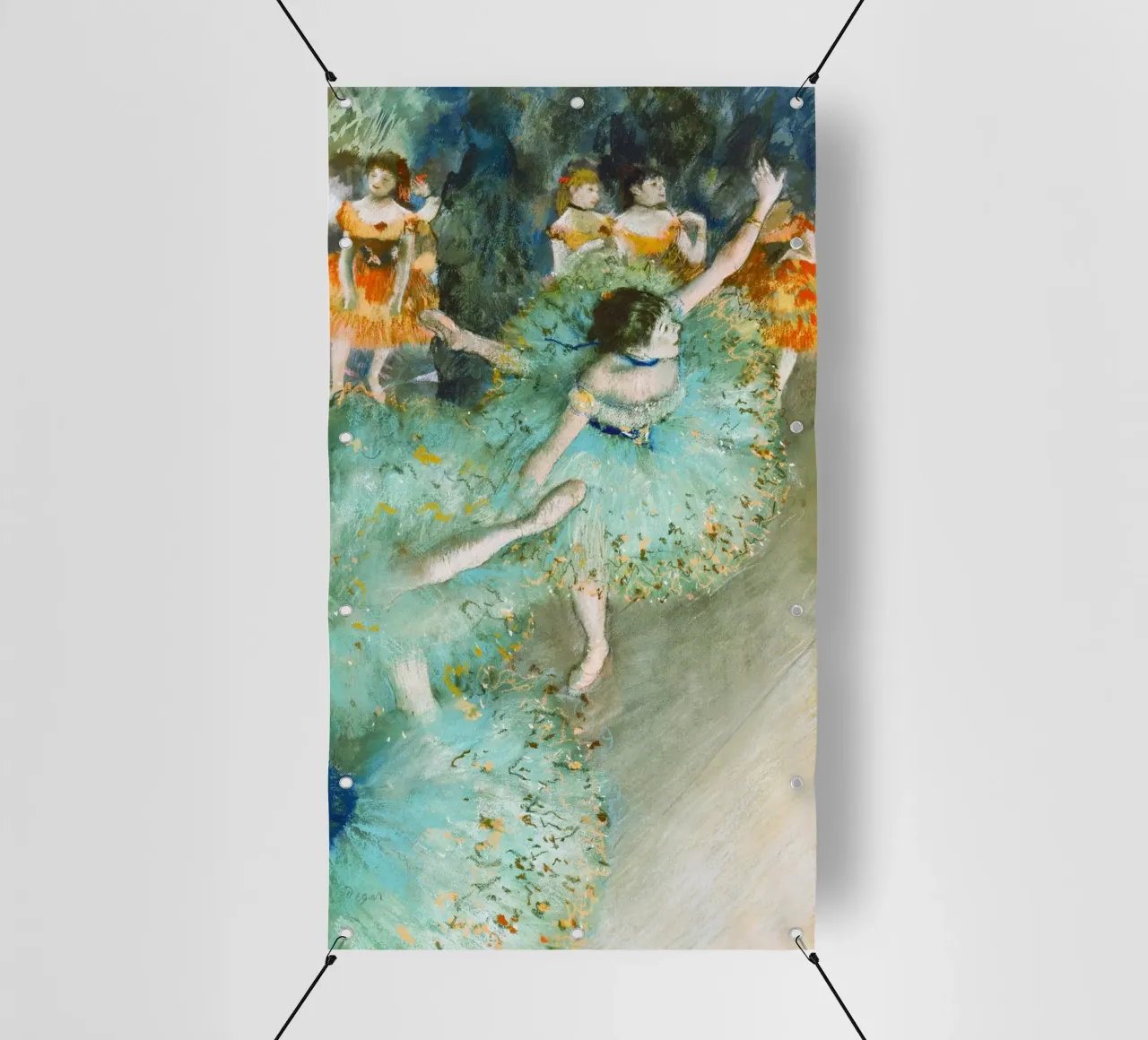 Edgar Degas' Schwankende Tänzerin (Tänzerin in Grün) PVC Plane von Venus Art