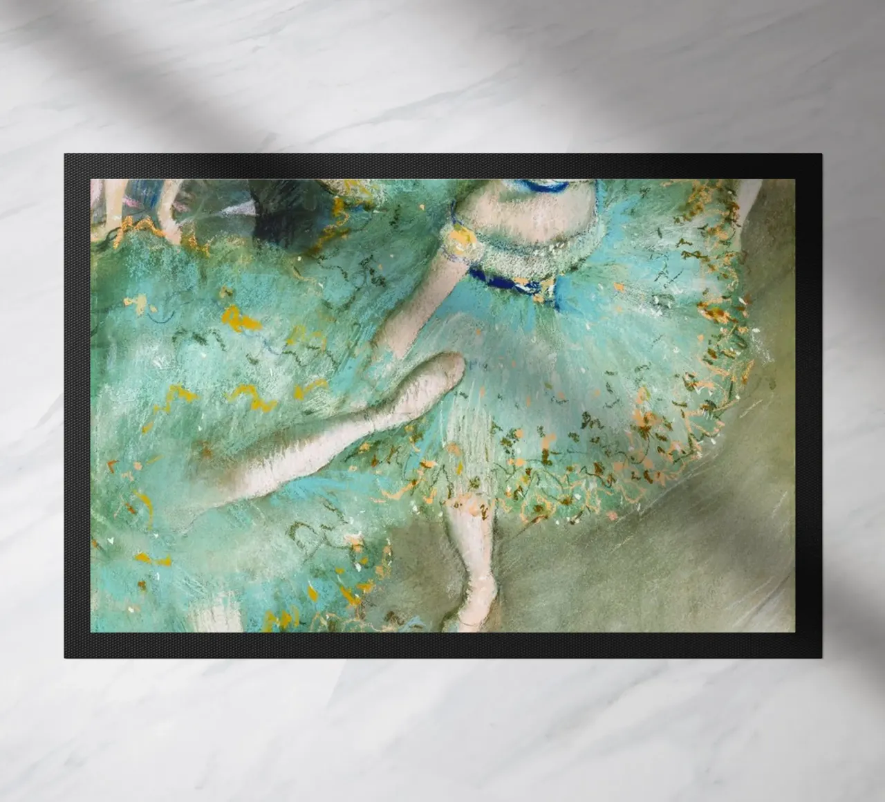 La danseuse oscillante d'Edgar Degas (danseuse en vert) paillasson de Venus Art