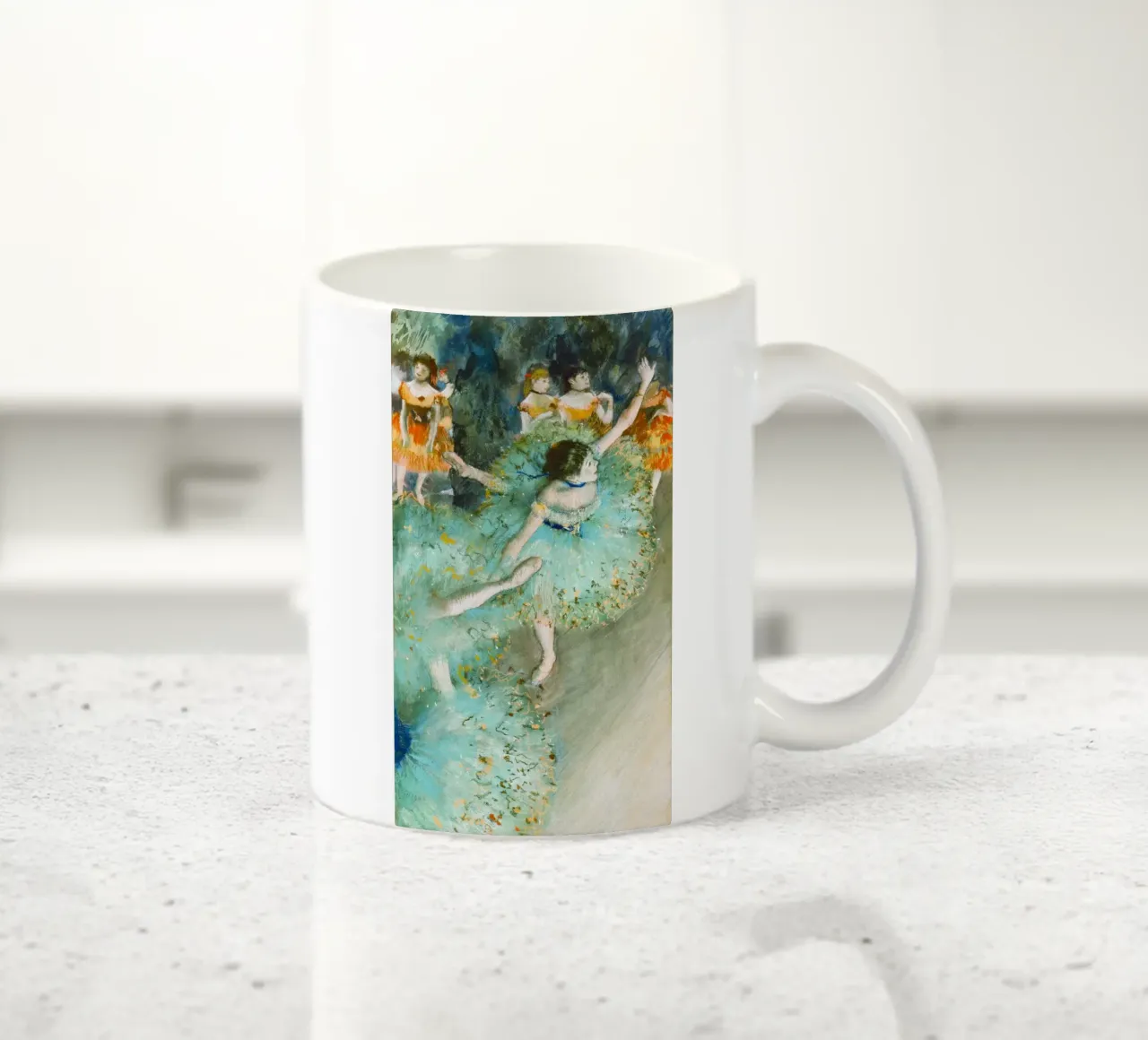 Ballerina ondeggiante di Edgar Degas (Ballerina in verde) tazza in ceramica da Venus Art