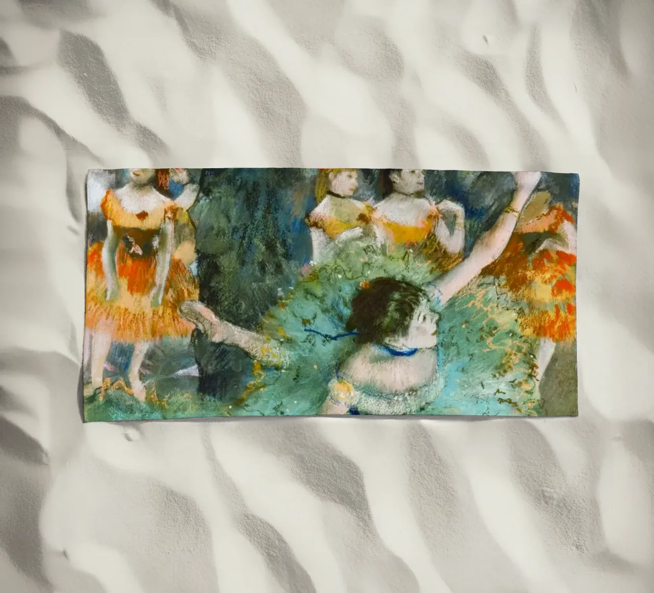 Edgar Degas’ Swaying Dancer (Dancer in Green) beach towel by Venus Art