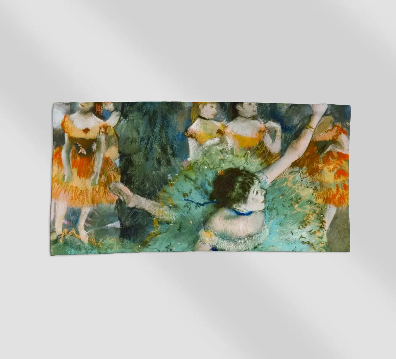Edgar Degas’ Swaying Dancer (Dancer in Green) beach towel by Venus Art