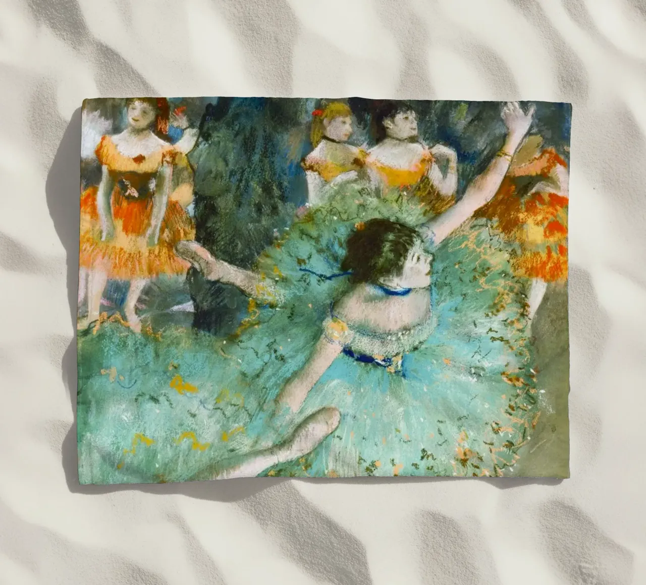 Edgar Degas’ Swaying Dancer (Dancer in Green) beach towel by Venus Art