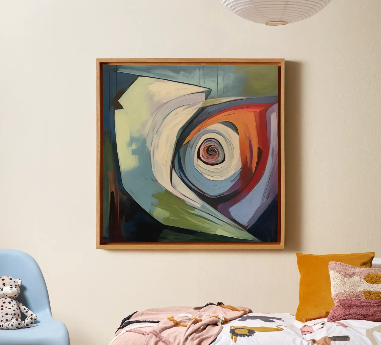 Abstract forms canvas with Floater frame by Imagine