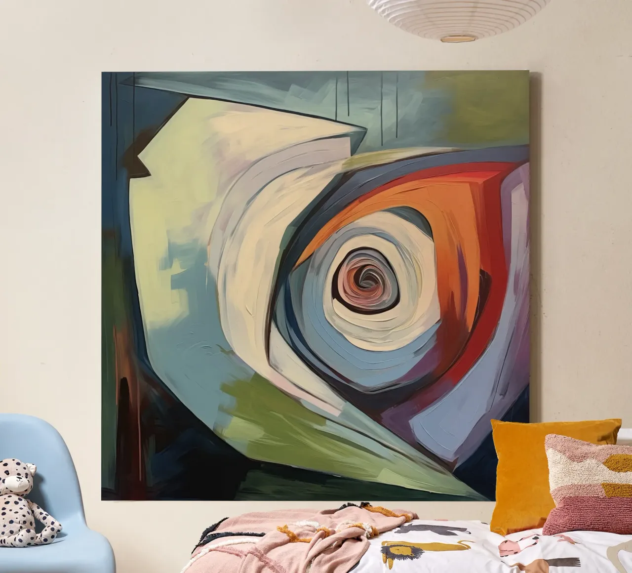 Abstract forms canvas with Floater frame by Imagine