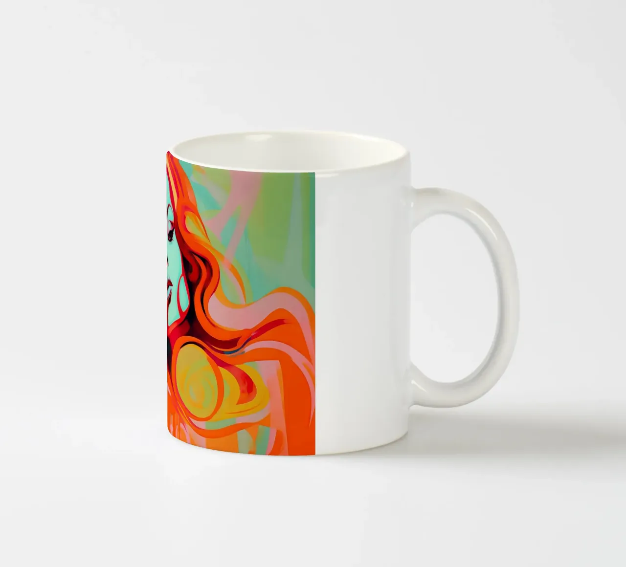 Ritratto femminile colorato tazza in ceramica da Imagine