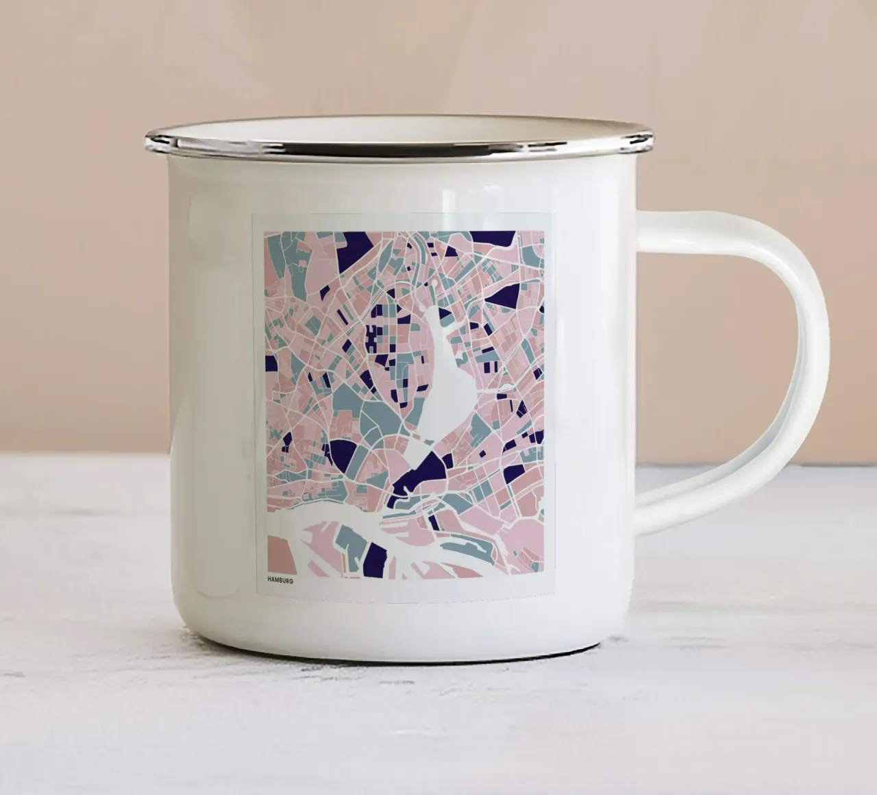 Hamburg III tazza in smalto da The Cartography Collection
