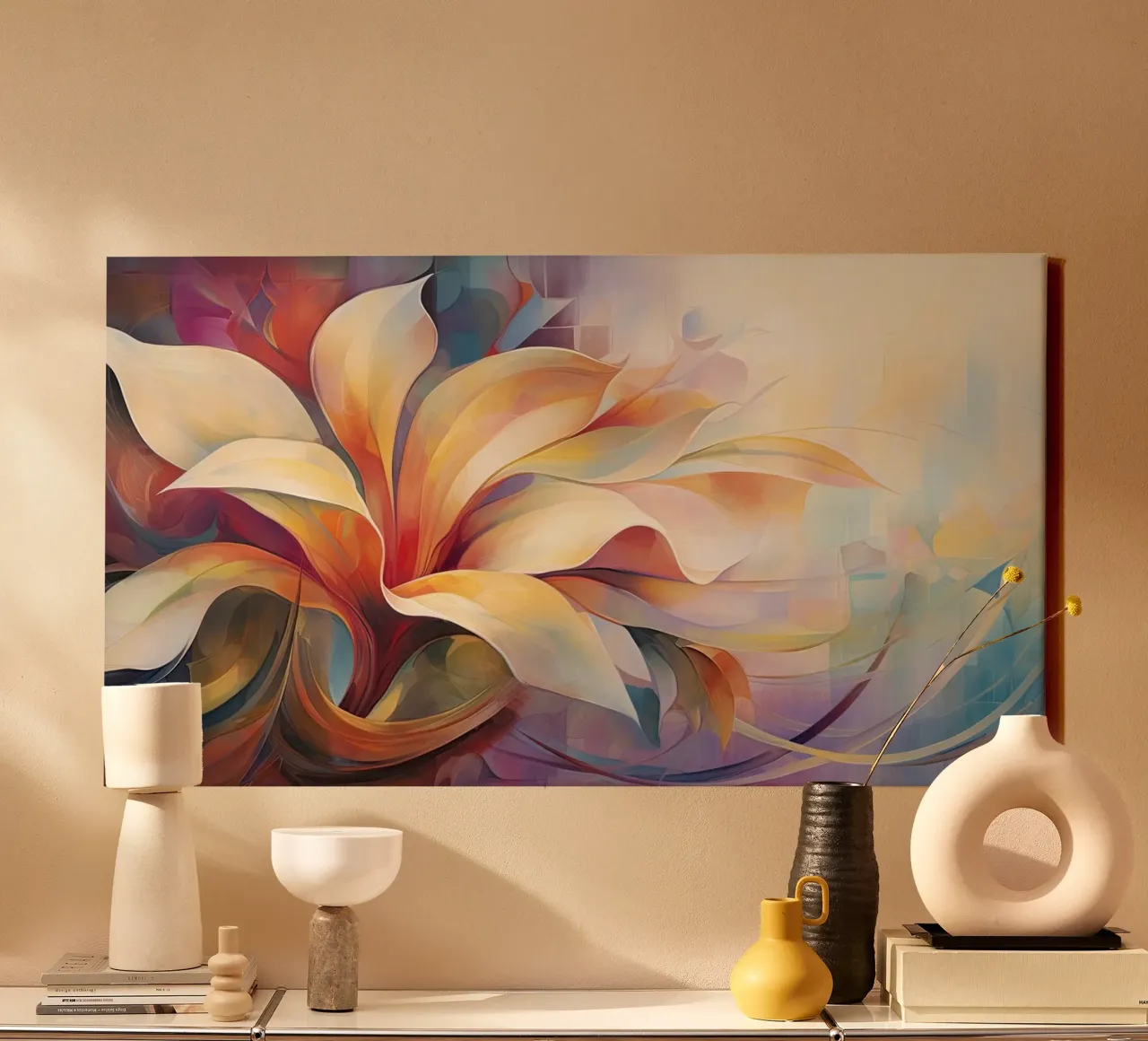 Bloem abstract canvas van Imagine