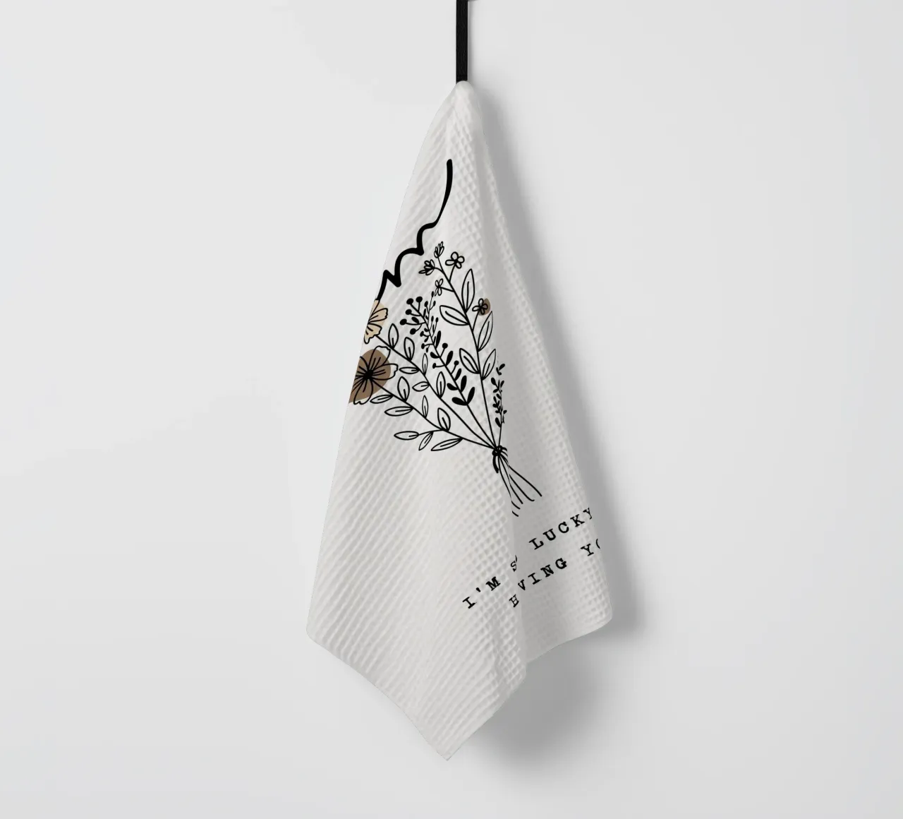 Mamma sono così fortunata ad averti. canovaccio da cucina da ArtDesign by KBK