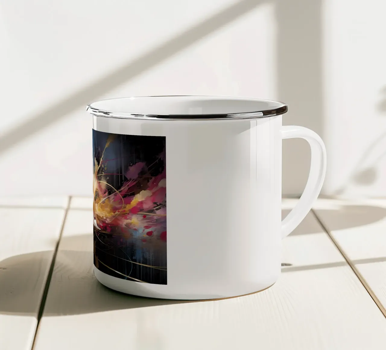 Fiore su sfondo scuro tazza in smalto da Imagine