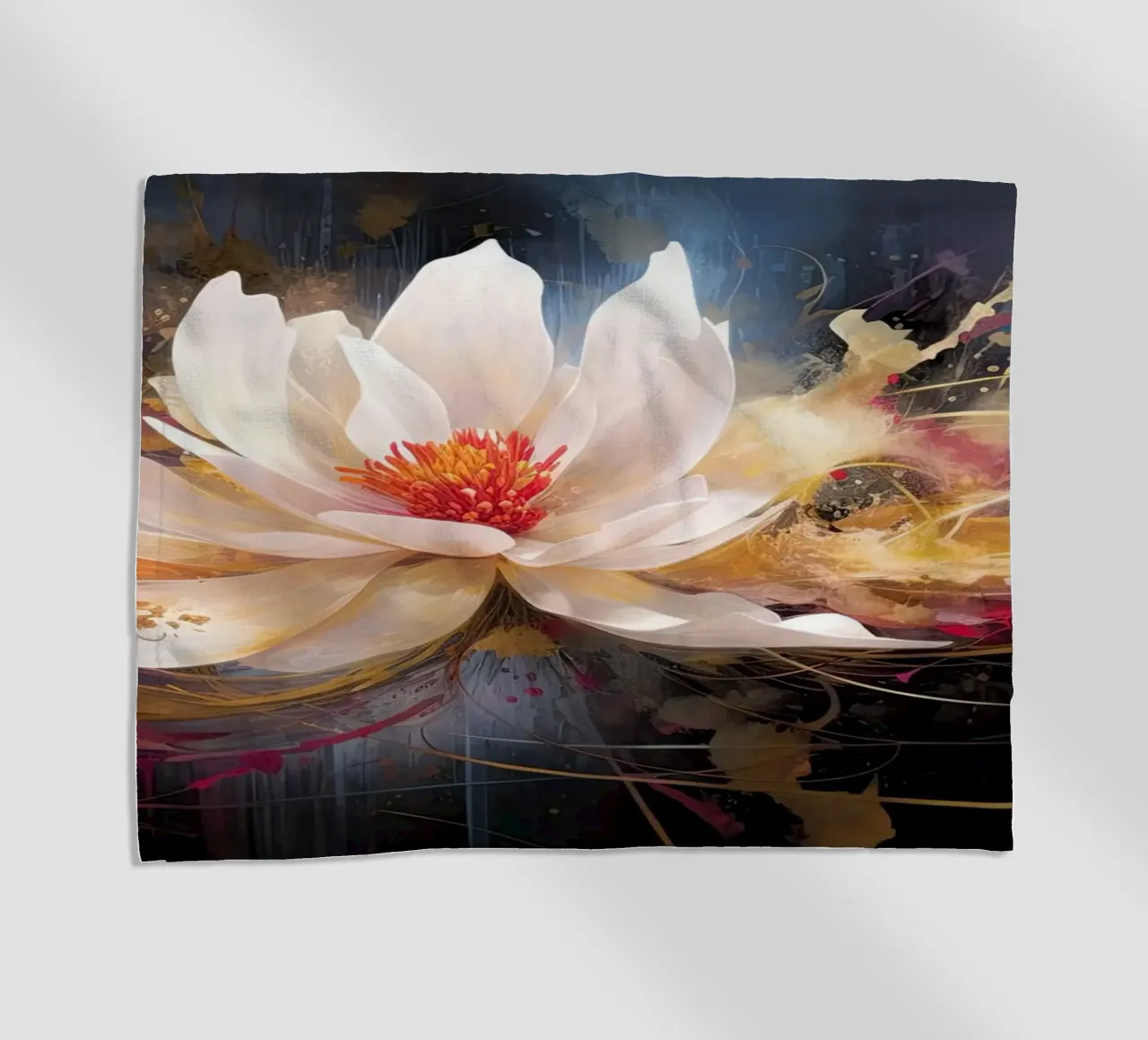 Flower on dark background beach towel by Imagine