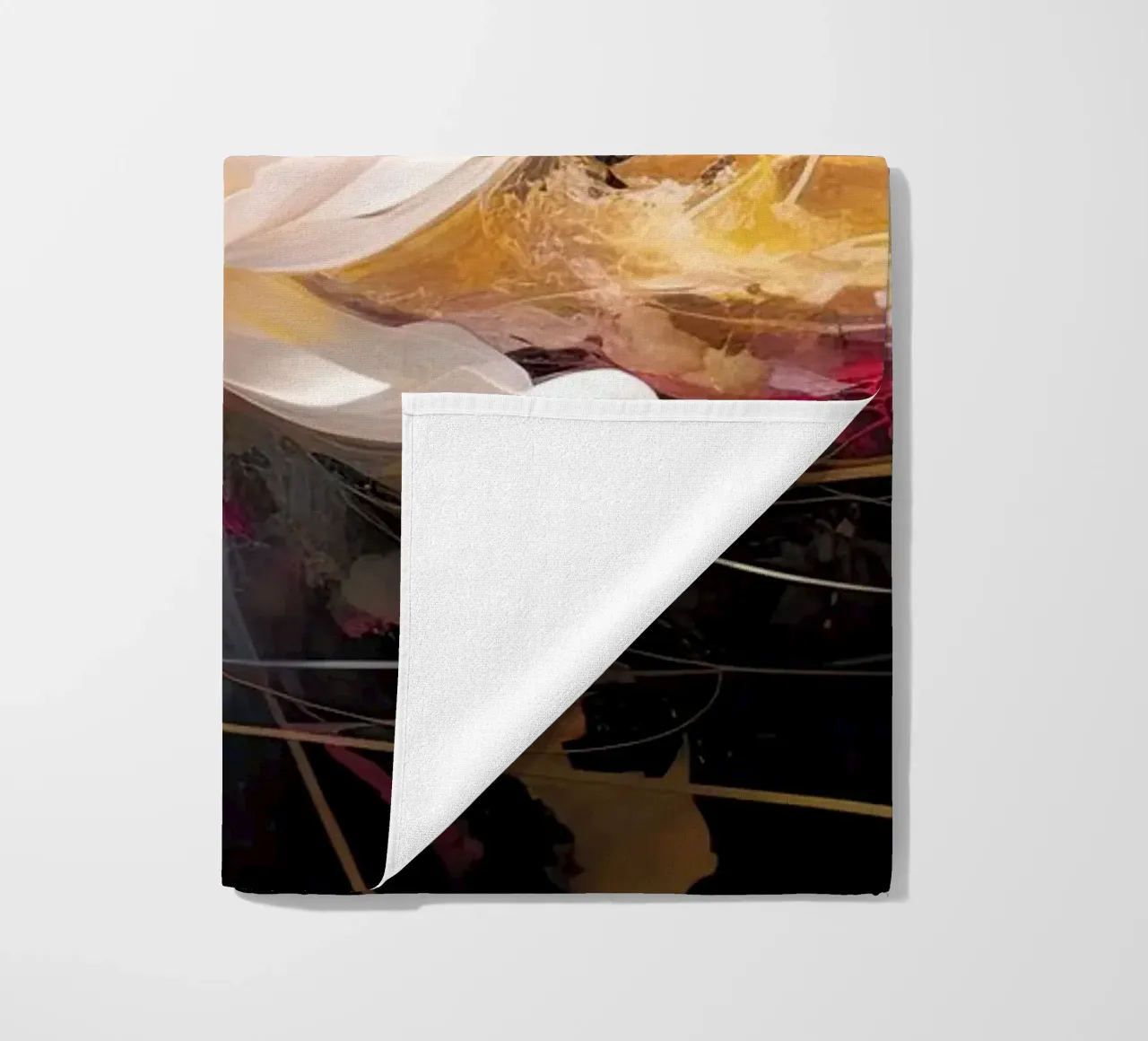 Flower on dark background beach towel by Imagine