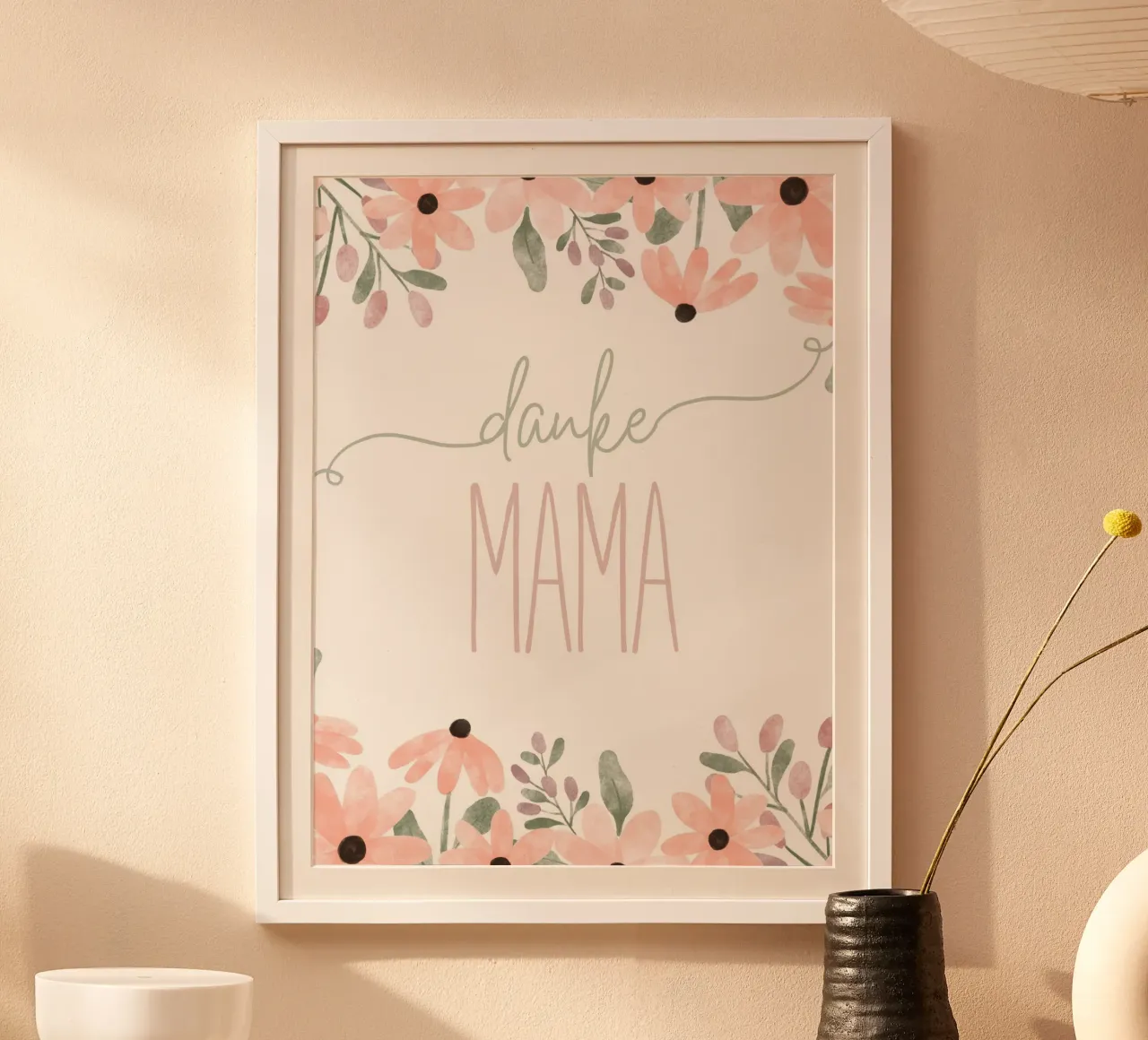 grazie mamma poster con telaio in legno da ArtDesign by KBK
