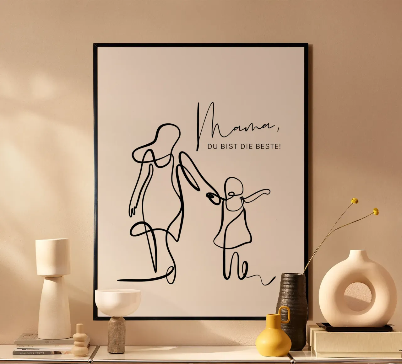 Mamma, DU BIST DIE BESTE! poster con telaio in alluminio da ArtDesign by KBK