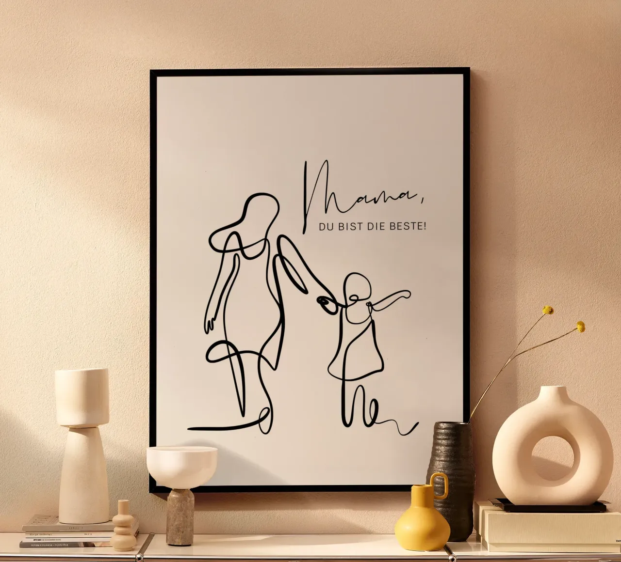 Mamma, DU BIST DIE BESTE! poster con telaio in alluminio da ArtDesign by KBK