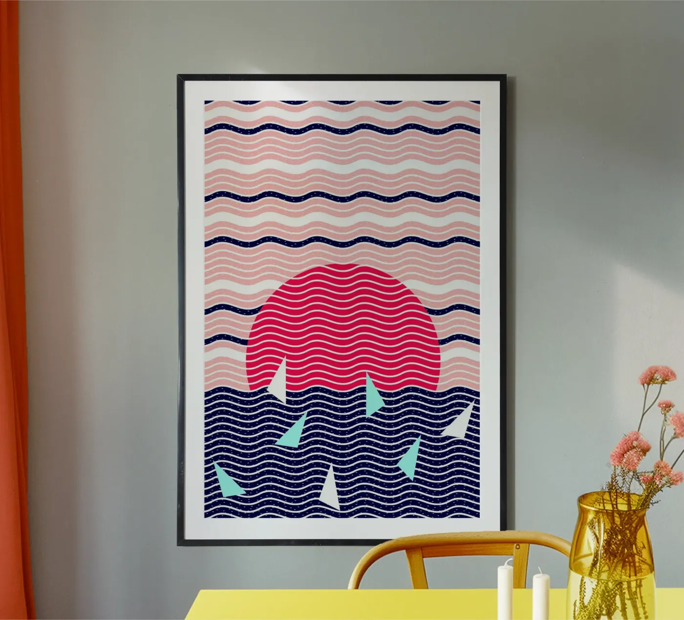 Hello Ocean Sunset Waves poster by SilverPegasus