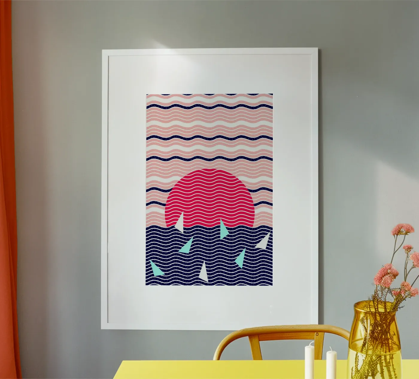 Hello Ocean Sunset Waves poster by SilverPegasus