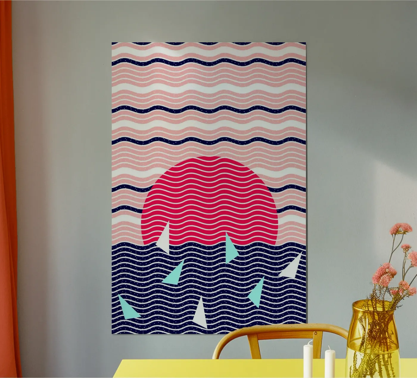 Hello Ocean Sunset Waves poster by SilverPegasus