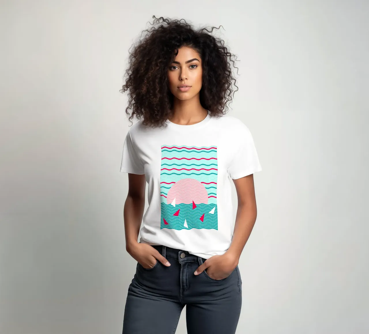 Hello Ocean Pink Sails t-shirt by SilverPegasus