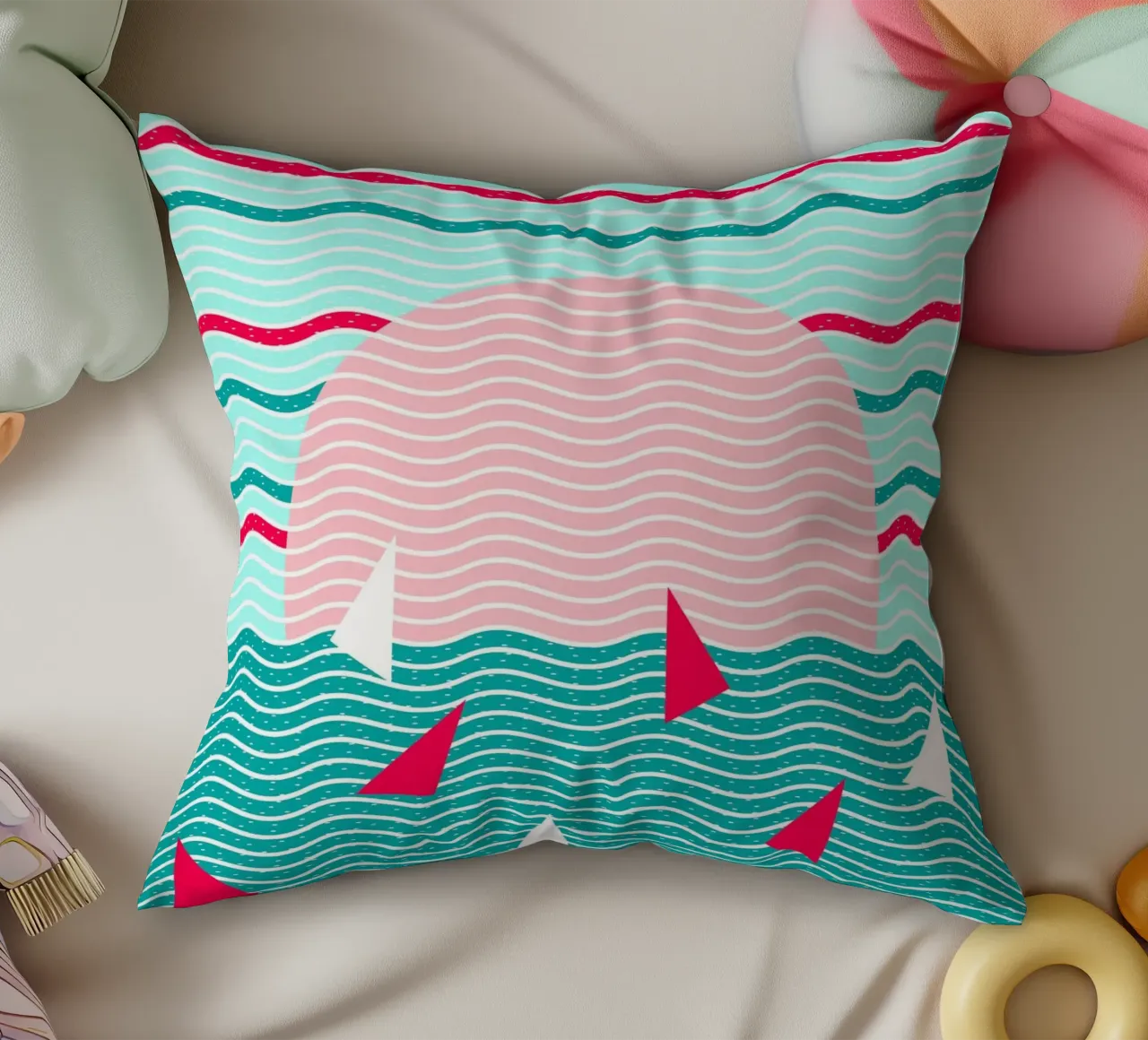 Ciao Oceano Vele Rosa cuscino da SilverPegasus