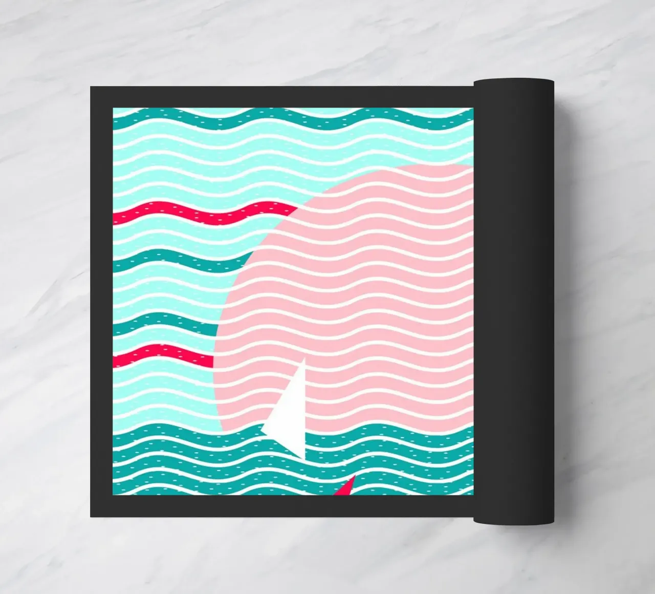 Hello Ocean Pink Sails doormat by SilverPegasus