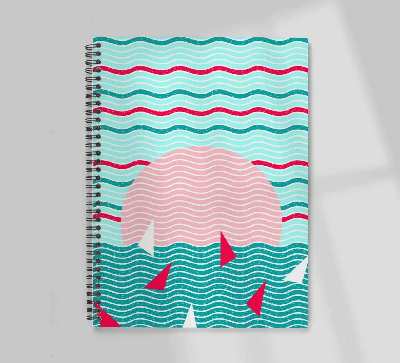 Hello Ocean Pink Sails spiral notebook by SilverPegasus