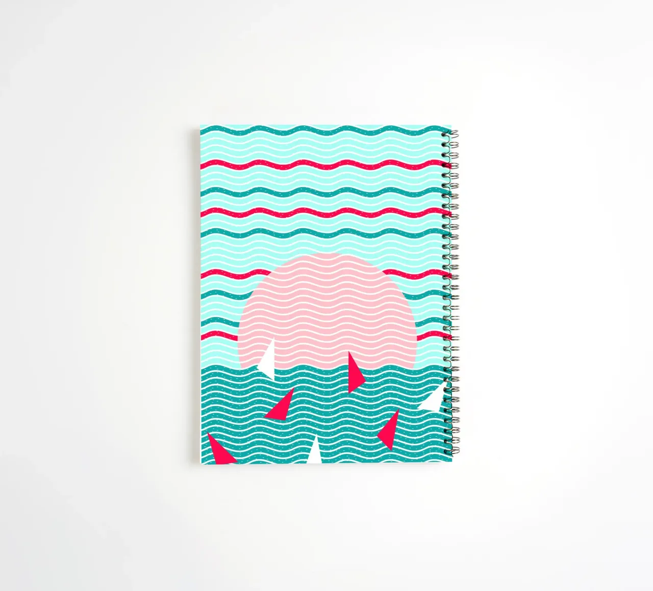 Hello Ocean Pink Sails spiral notebook by SilverPegasus