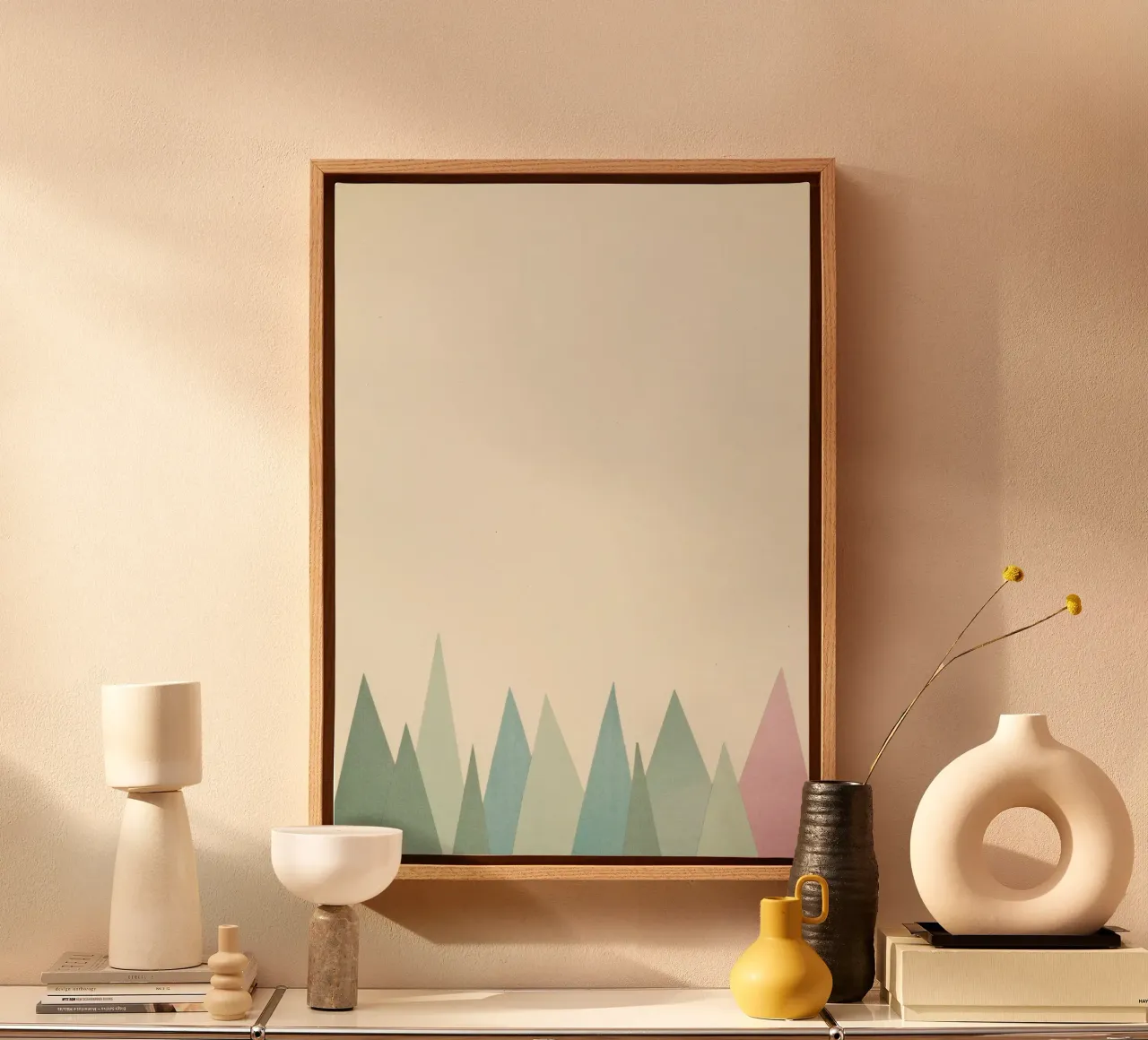 Snowy Mountains canvas with Floater frame by Cassia Beck Collage