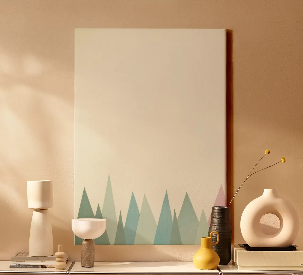 Snowy Mountains canvas with Floater frame by Cassia Beck Collage