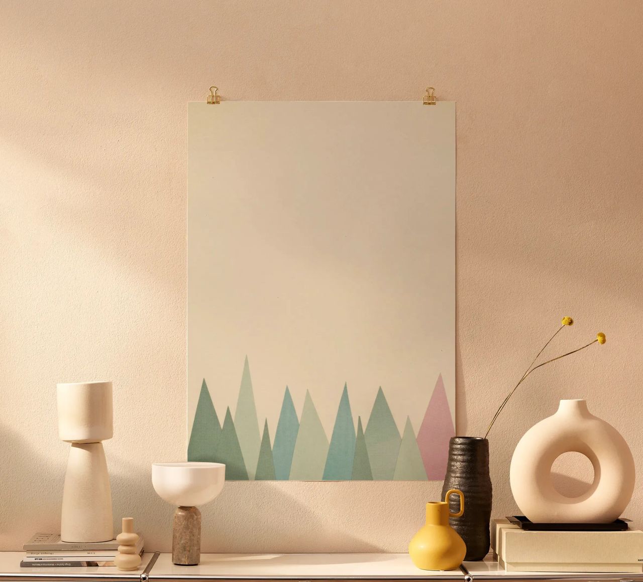 Schneebedeckte Berge Poster von Cassia Beck Collage