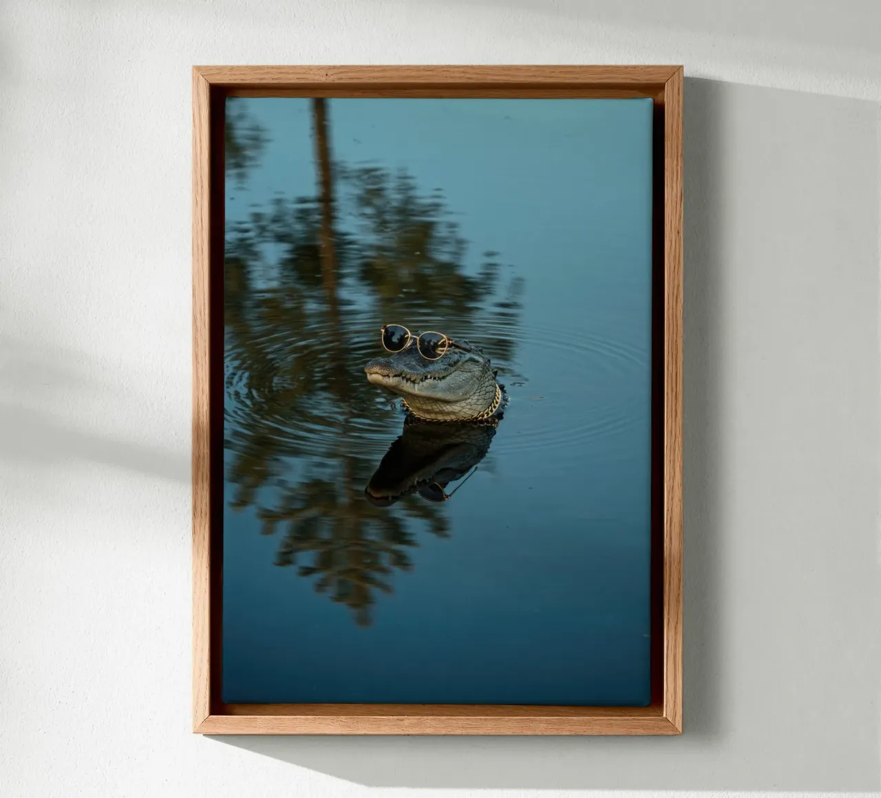 Alligatore cool tela con Cornice a cassetta da Pawtrait Studio