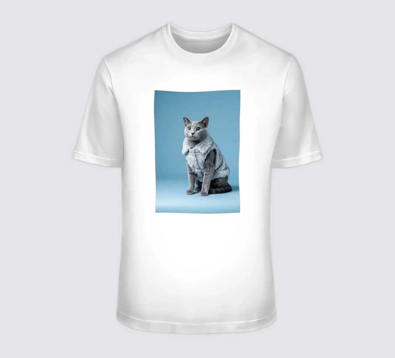Gatto blu t-shirt da Pawtrait Studio