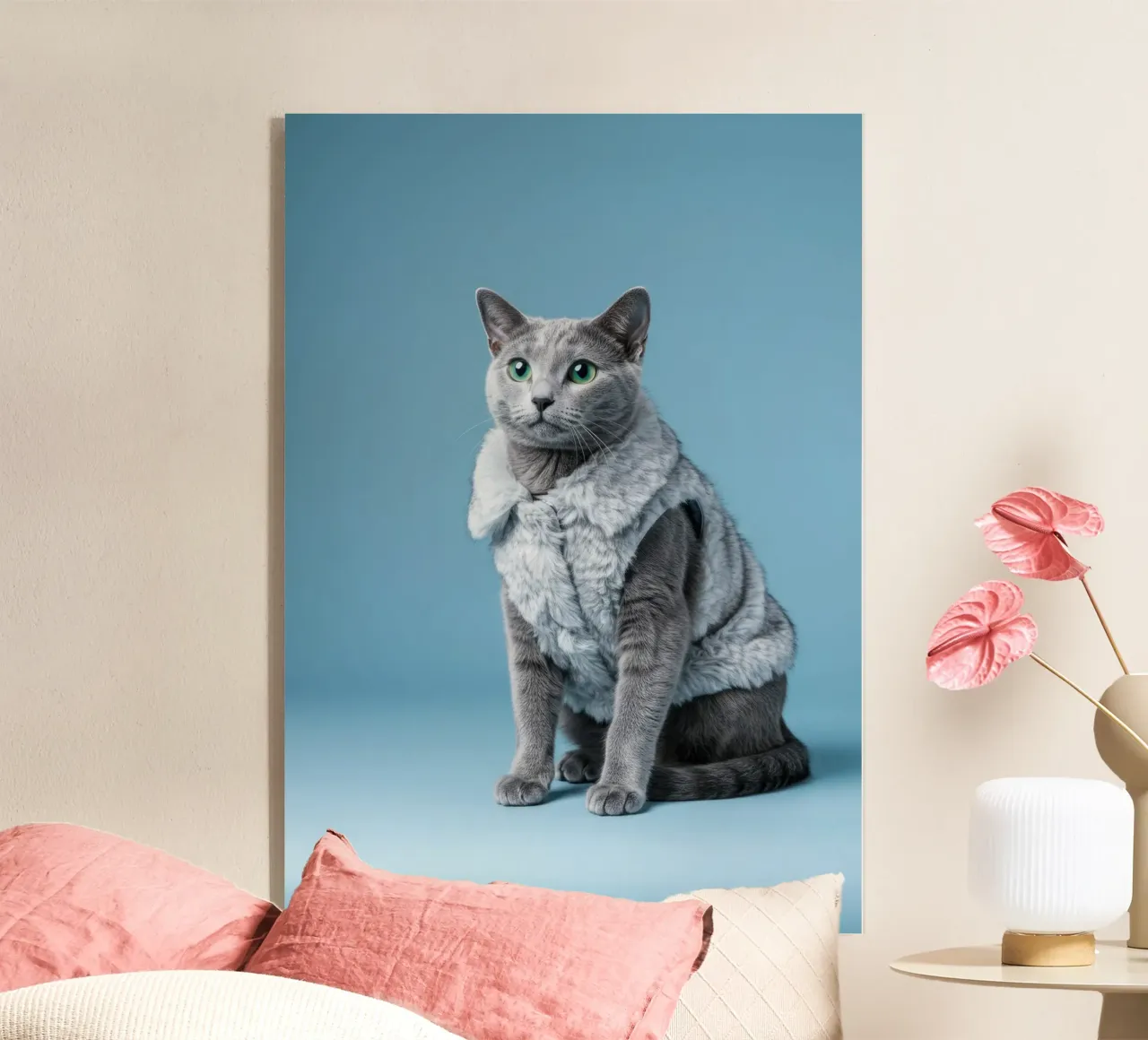 Blue Cat acrylic glass by Pawtrait Studio