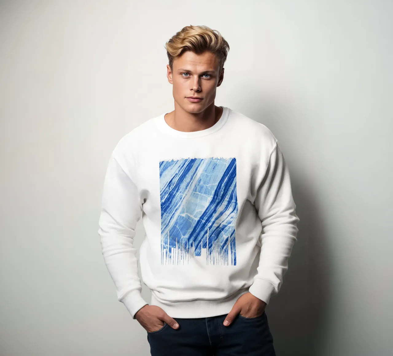 Mármol abstracto azul vaquero sudadera de SilverPegasus