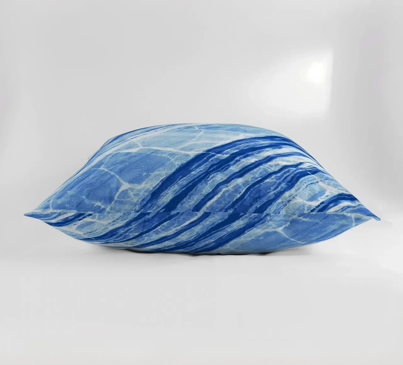 Abstract Marble Denim Blue decorative cushion by SilverPegasus