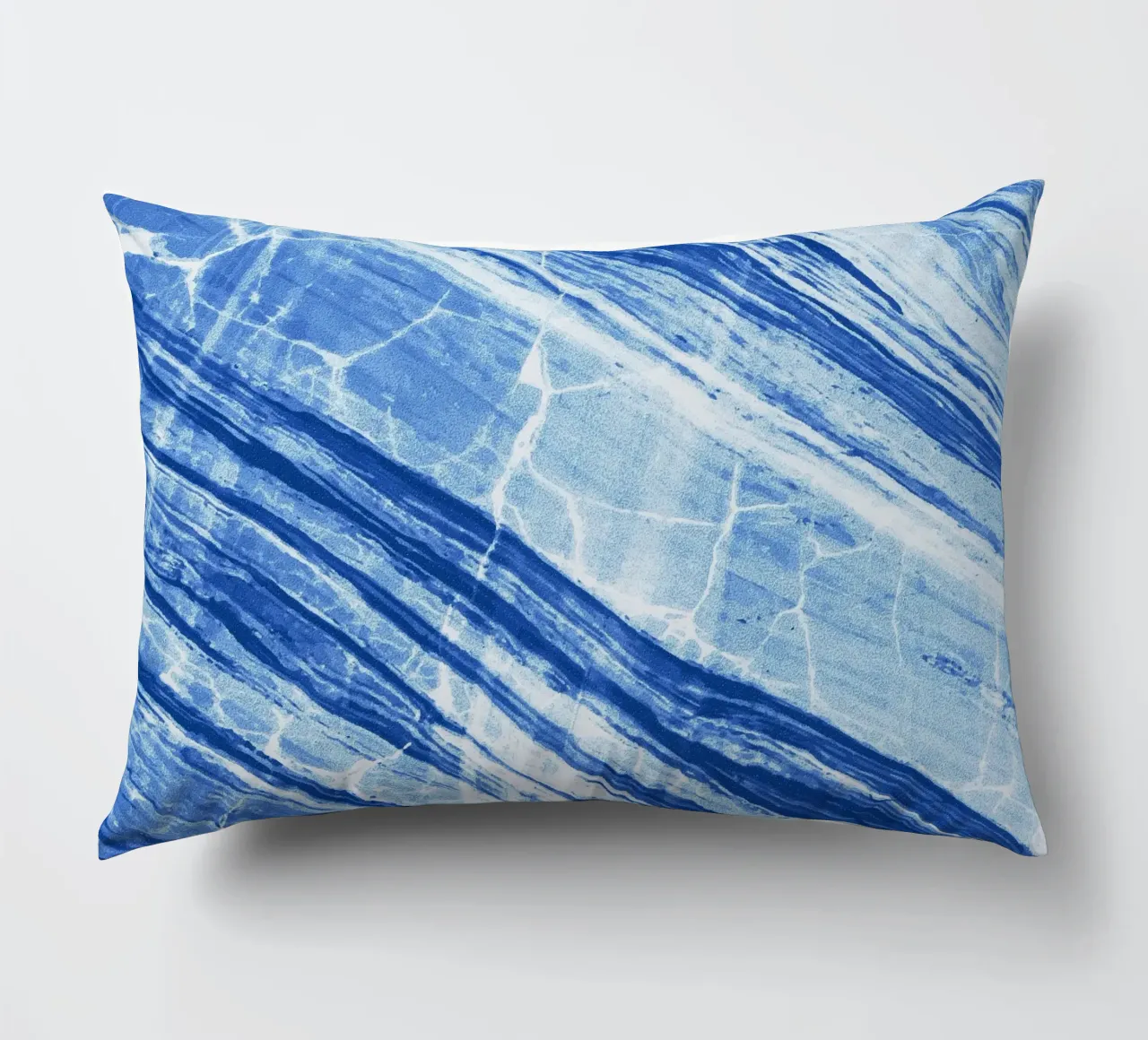 Abstract Marble Denim Blue decorative cushion by SilverPegasus