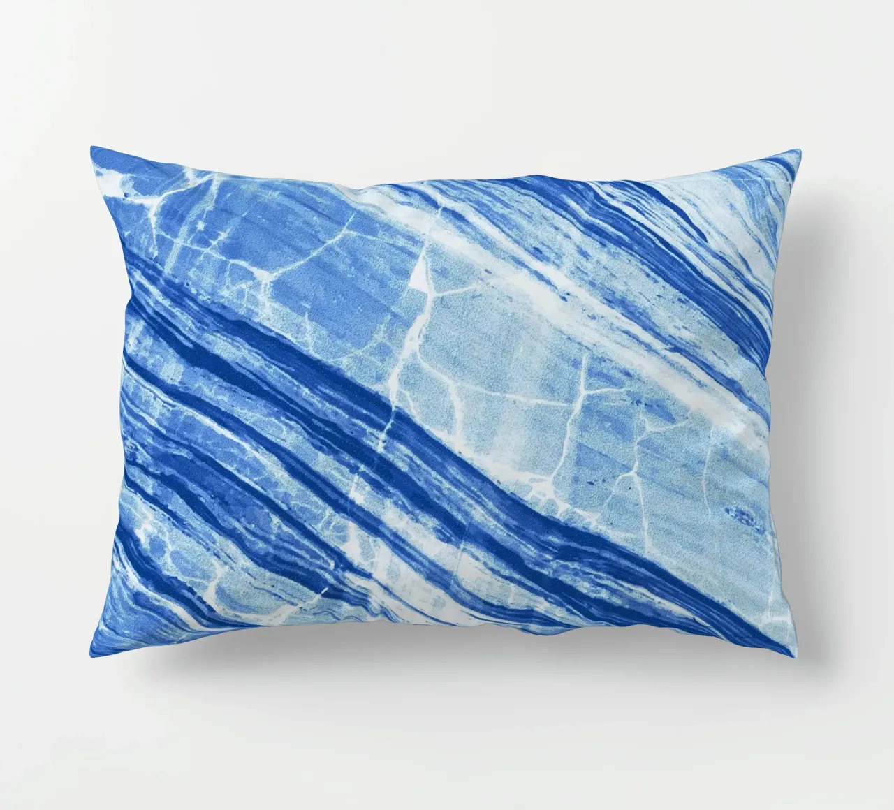 Abstract Marble Denim Blue decorative cushion by SilverPegasus
