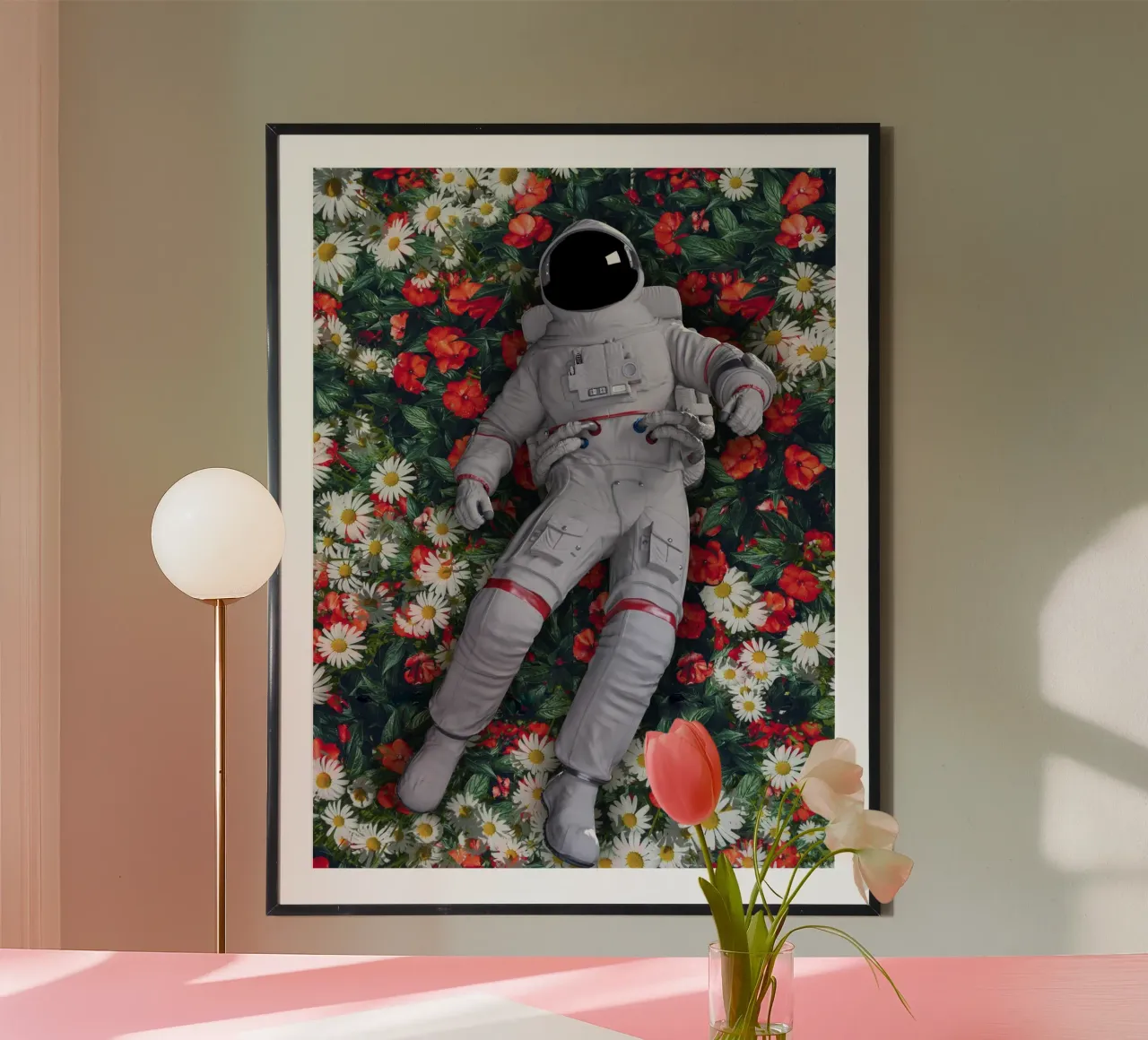 Un astronauta nel mio giardino poster con telaio in alluminio da 🎁 ARTVI-SHOP