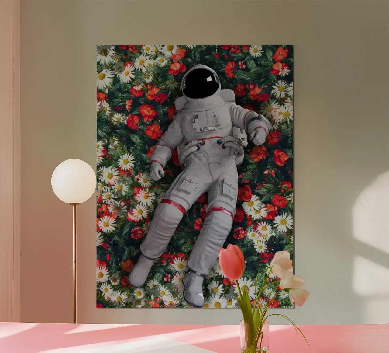 Un astronauta nel mio giardino poster con telaio in alluminio da 🎁 ARTVI-SHOP