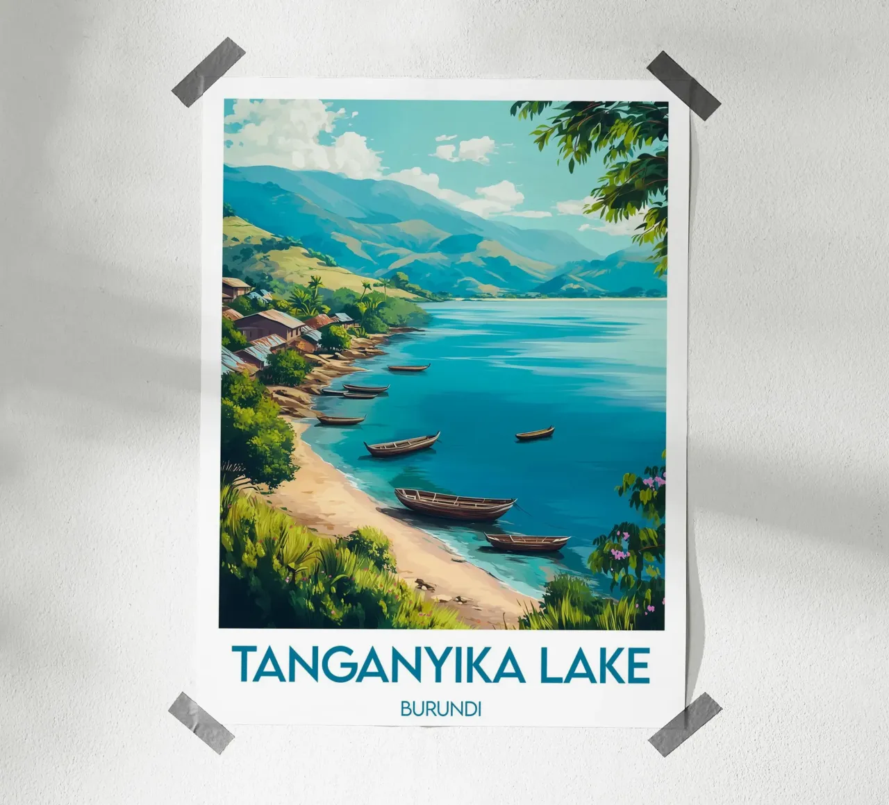 Affiche Tanganyika Lake Burundi Poster von Frame the World