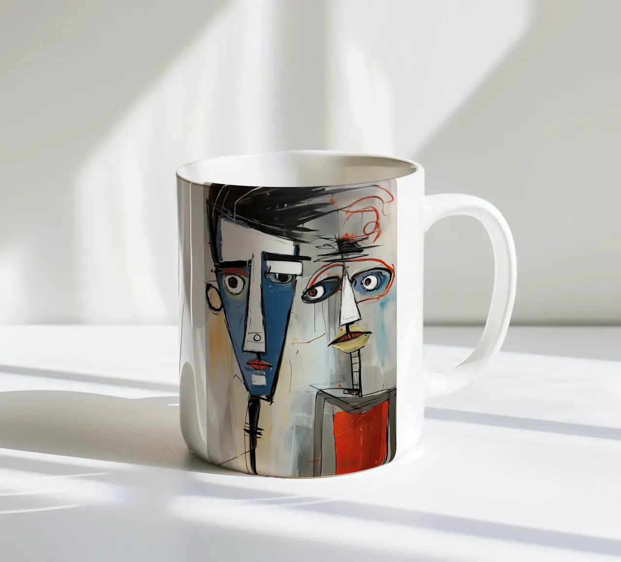 Volti astratti tazza in ceramica da Imagine